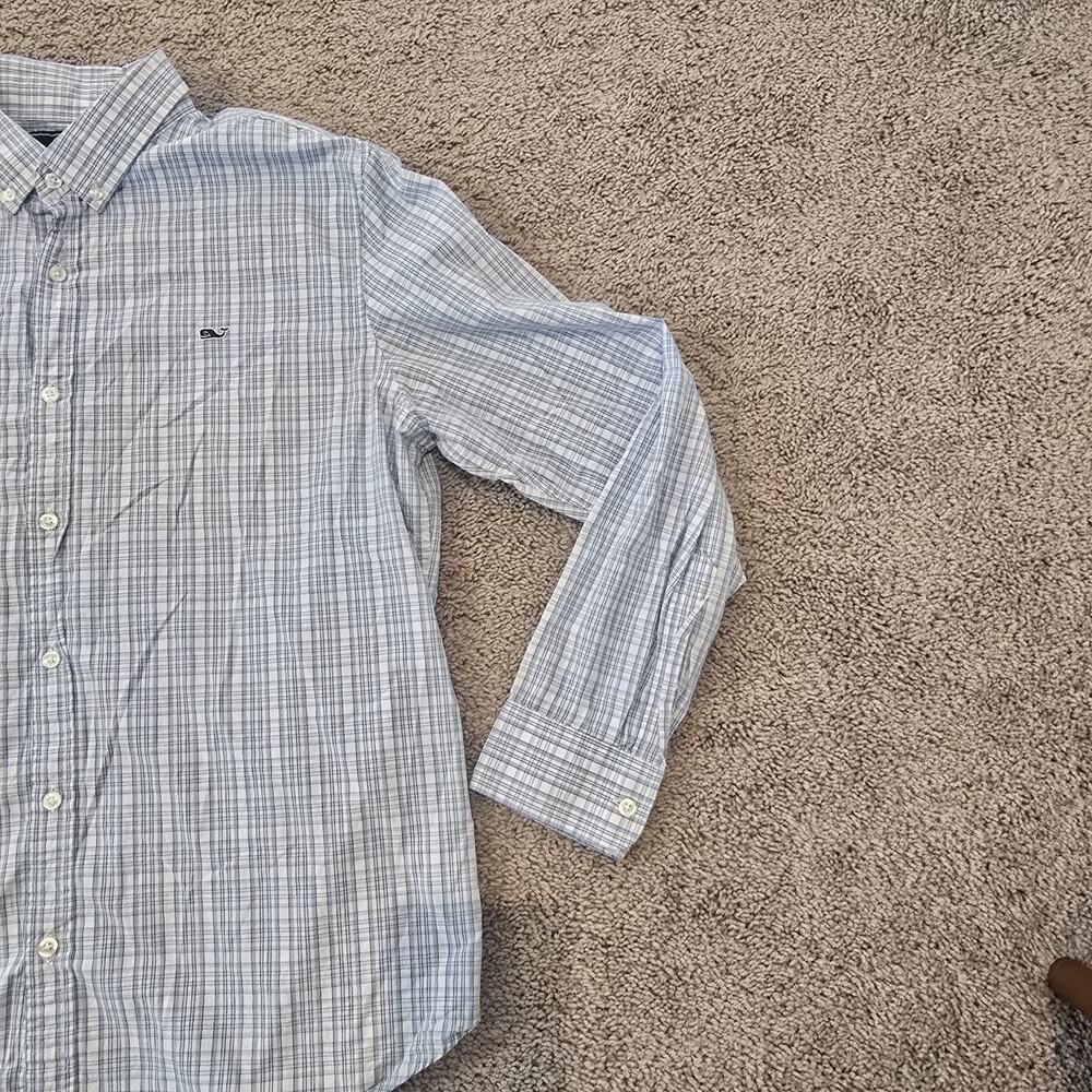 Vineyard Vines Whale Shirt Mens XL Extra Large‎ Blue Plaid Button Down Slim Fit - Picture 5 of 11